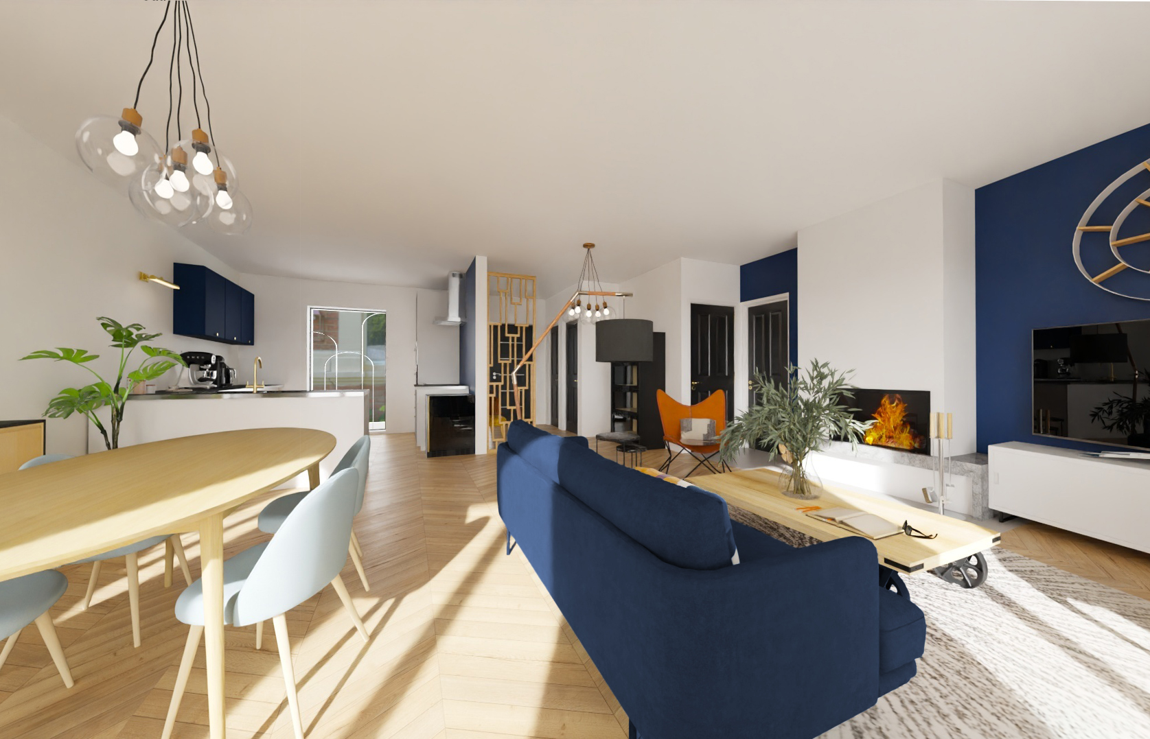 Vue réaliste architecte d'intéreiur